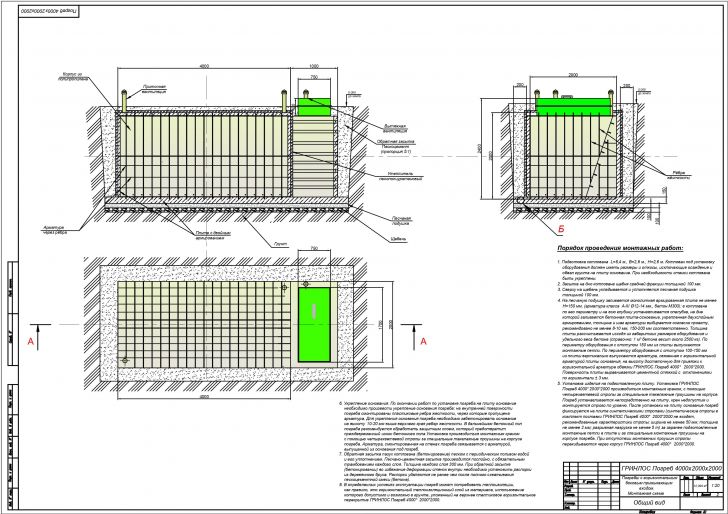 Схема монтажа Гринлос Погреб ЛКТБ 4000*2000*2000